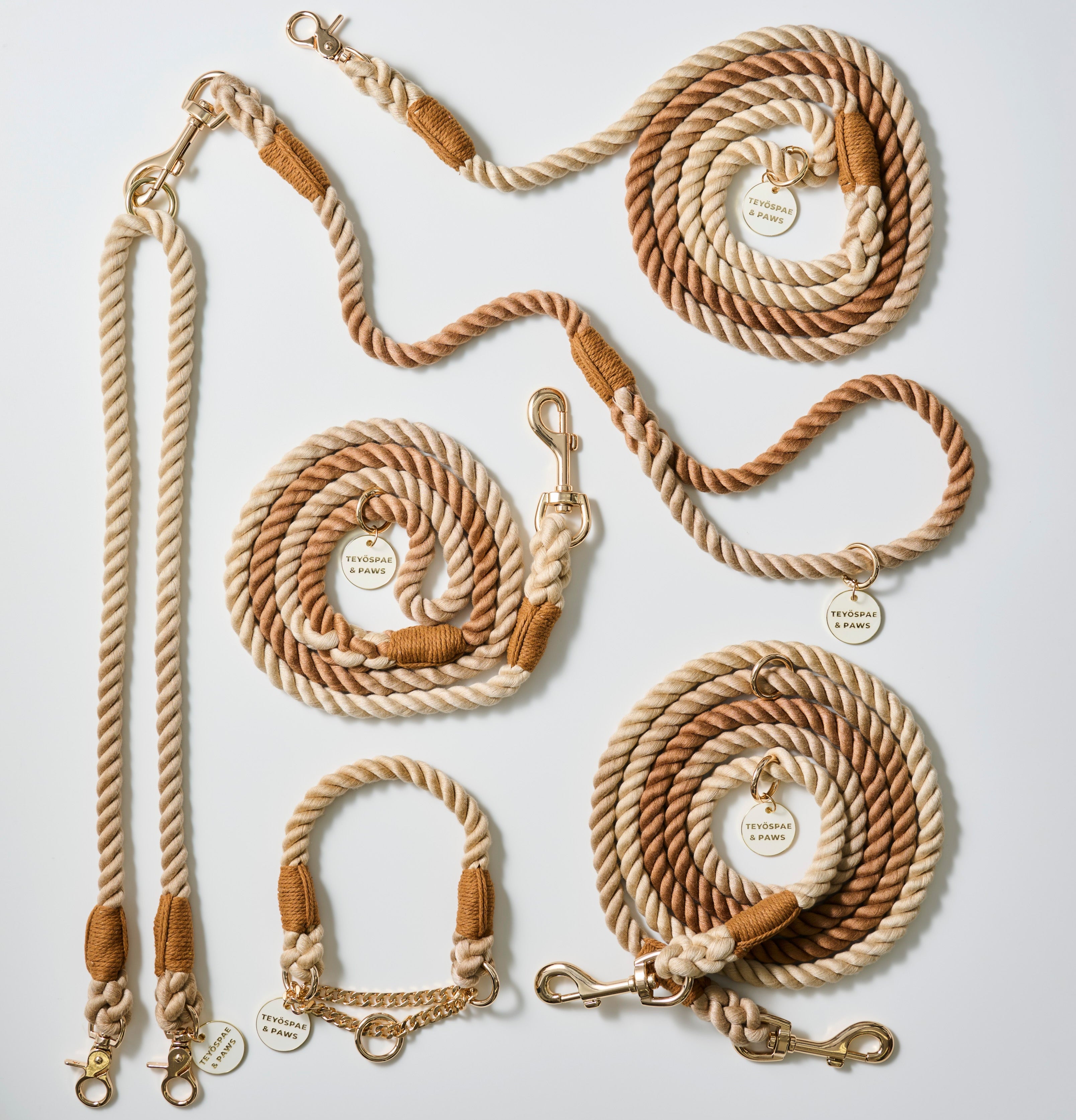 ロープリード120cm/150cm - CAFE LATTE/カフェラテ <GOLD>