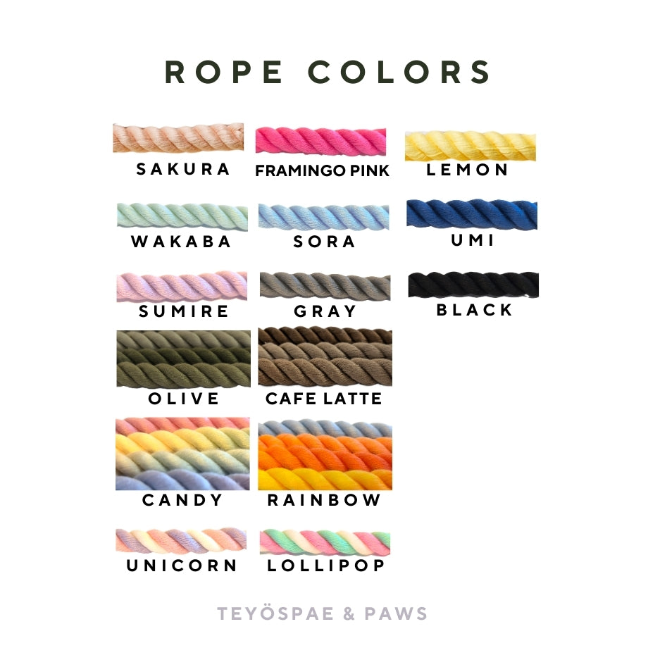 ロープハーフチョーク首輪 全16色