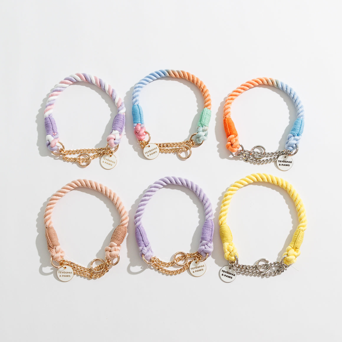 ロープハーフチョーク首輪 全16色