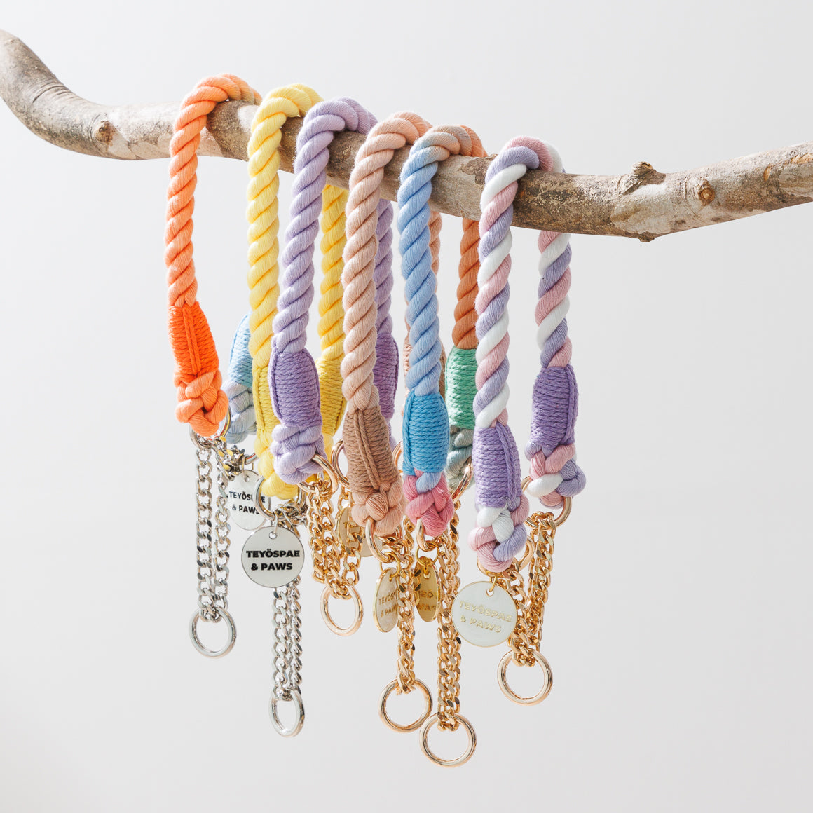 ロープハーフチョーク首輪 全16色