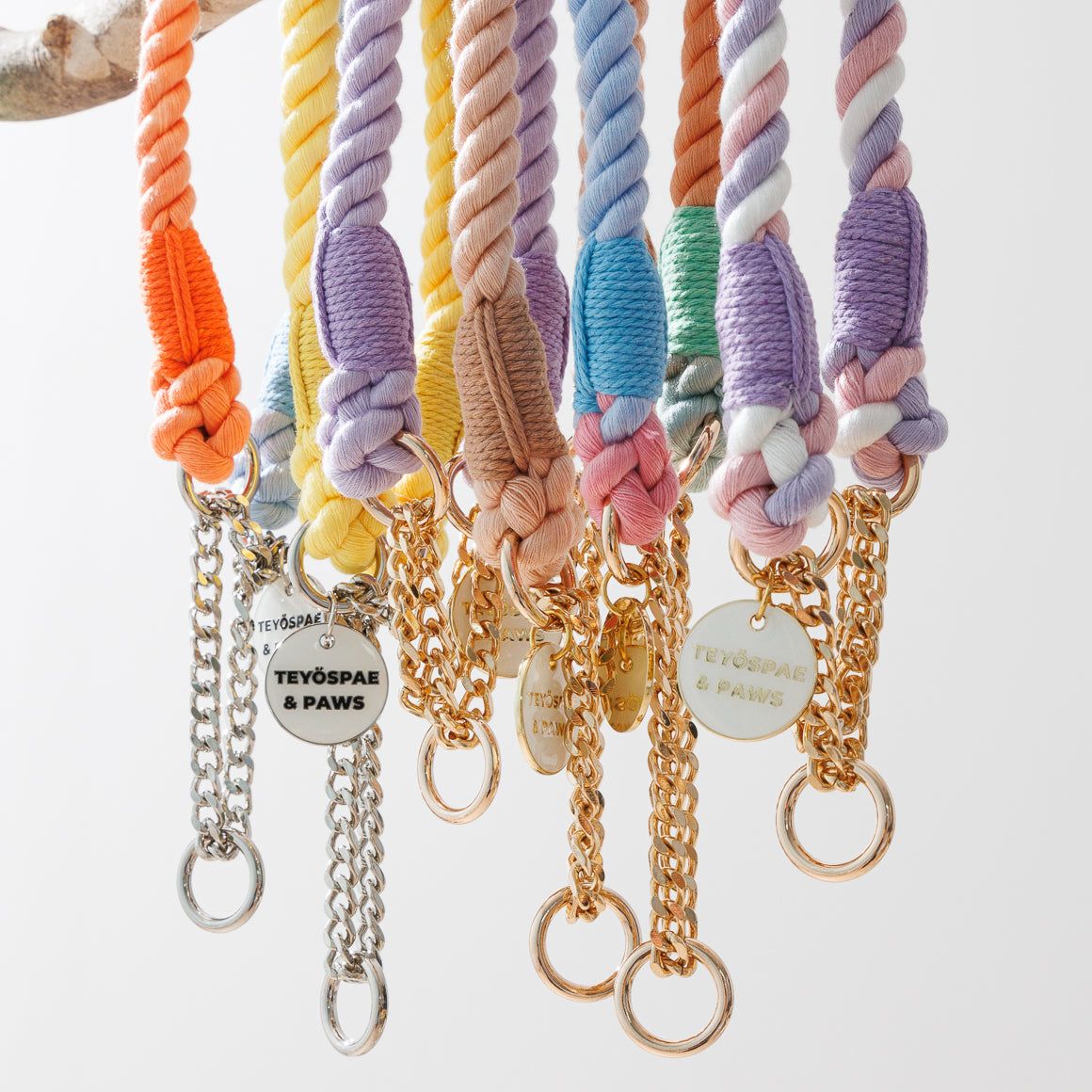 ロープハーフチョーク首輪 全16色