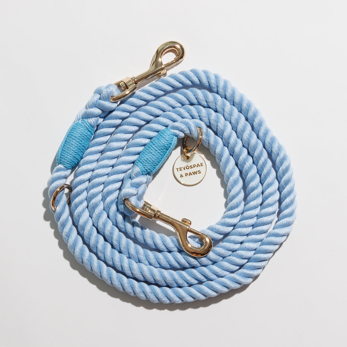Hands-free rope lead 210cm - SORA & Gold, thick lever hook snap hook
