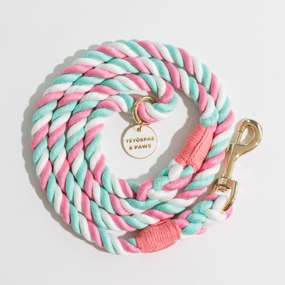 Rope Lead 120cm - LOLLIPOP & Gold
