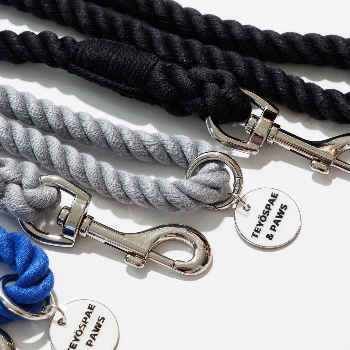 Rope Lead 120cm - GRAY & Silver