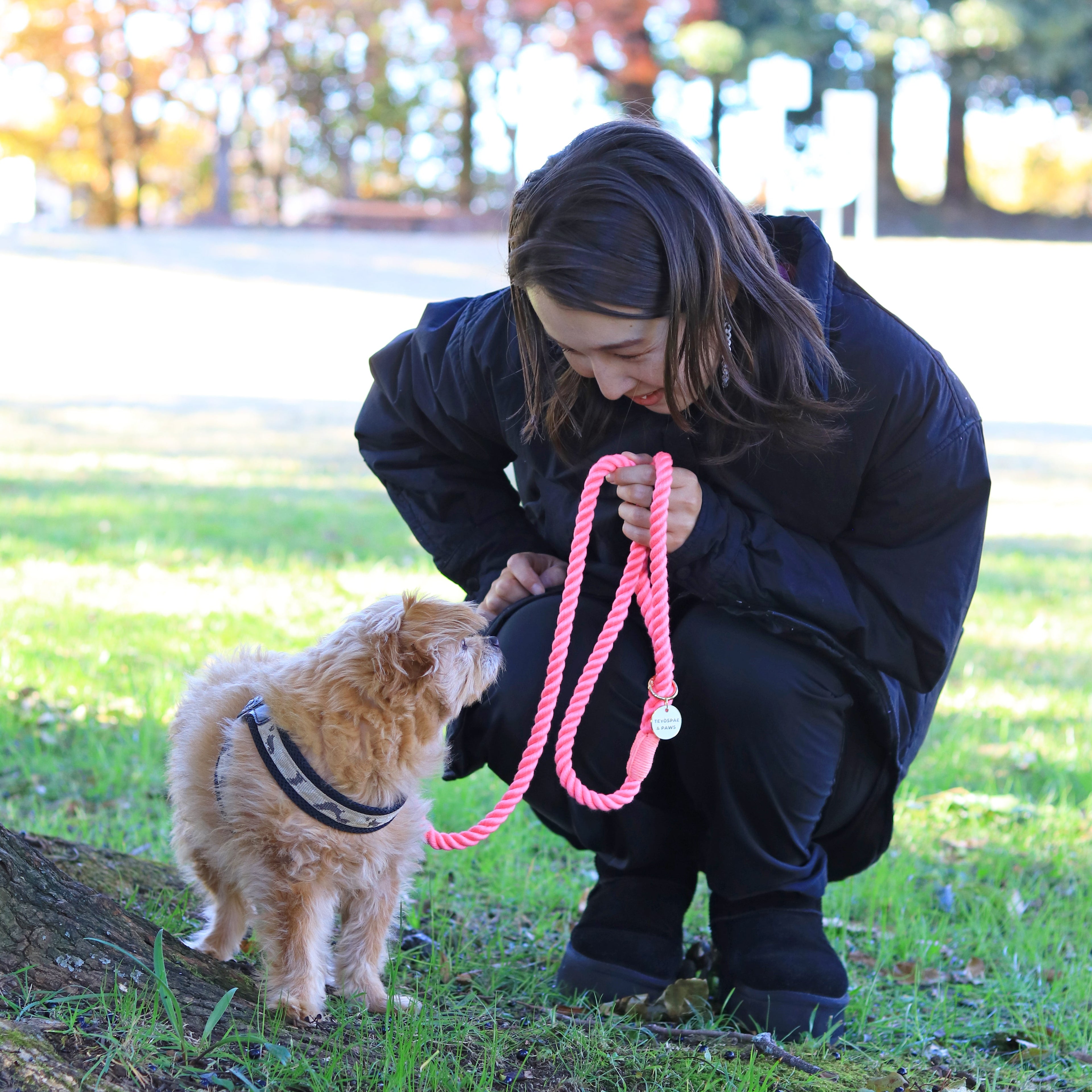 ロープリード120cm/150cm - FLAMINGO PINK/フラミンゴピンク <GOLD>