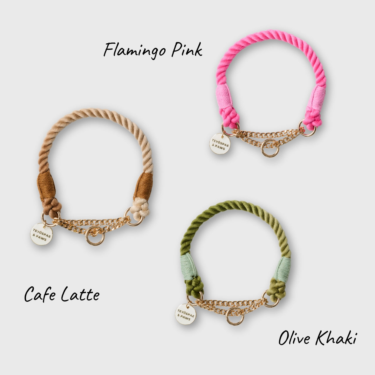 ロープハーフチョーク首輪 全16色