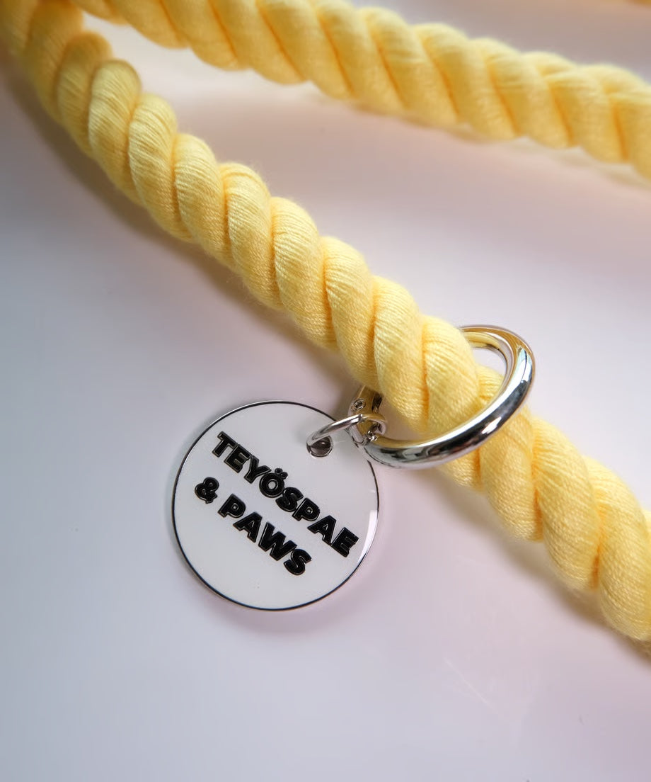 Rope Lead 120cm - LEMON &lt;Silver&gt;