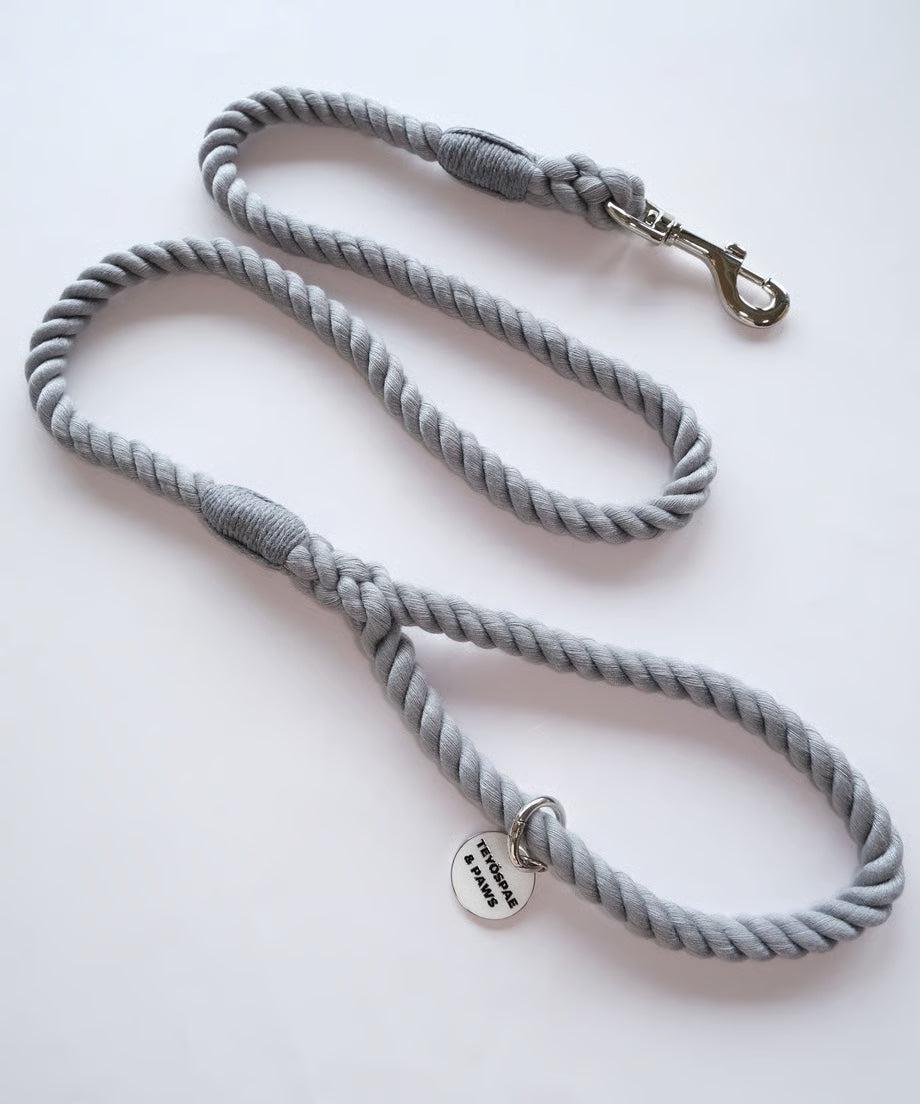 Rope Lead 120cm - GRAY & Silver