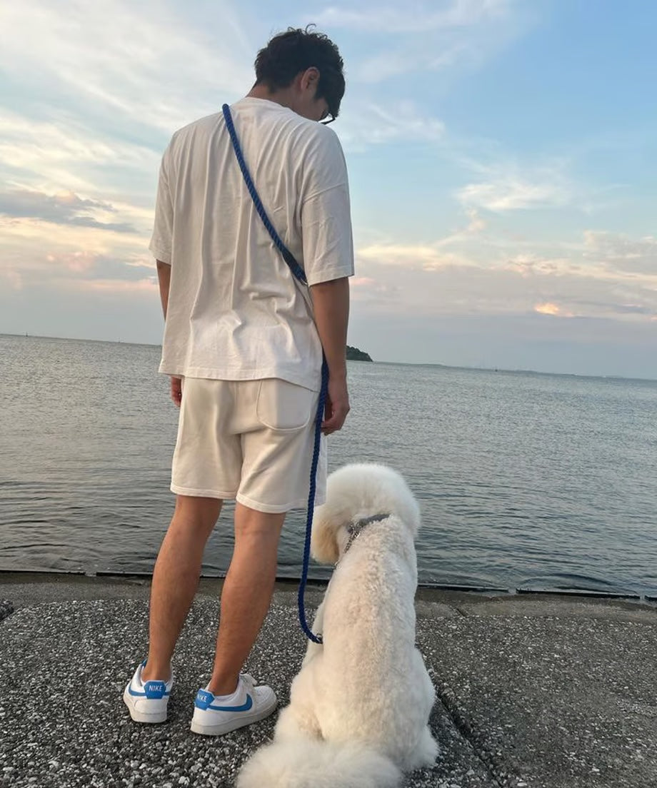 肩掛け ハンズフリーロープリード 210cm - UMI/海 <SILVER>