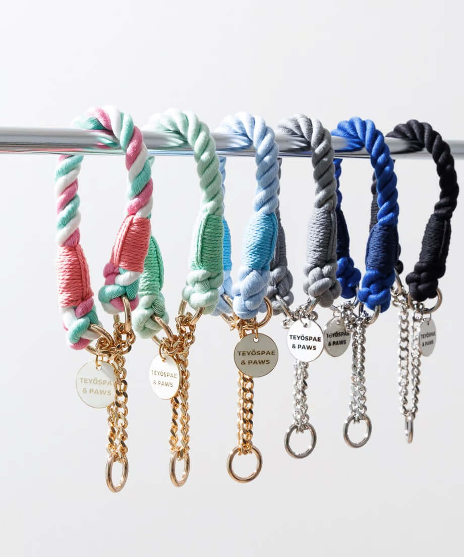ロープハーフチョーク首輪 全16色