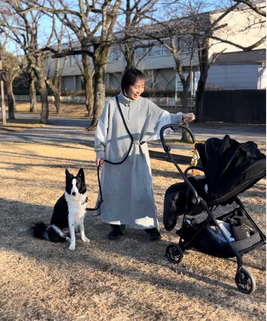 肩掛け ハンズフリーロープリード 210cm - BLACK/ブラック <SILVER>