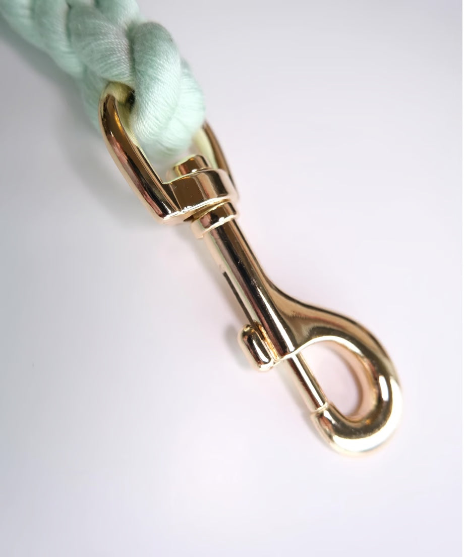 Hands-free rope lead 210cm - WAKABA & Gold, thick lever hook snap hook