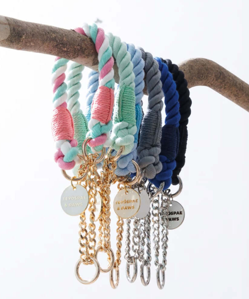 ロープハーフチョーク首輪 全16色