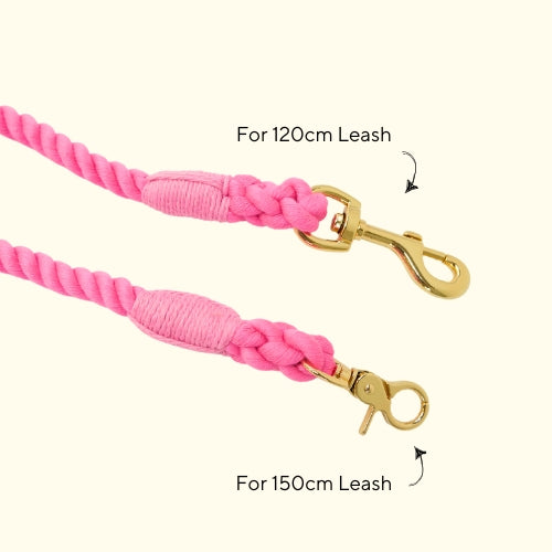 ロープリード120cm/150cm - FLAMINGO PINK/フラミンゴピンク <GOLD>