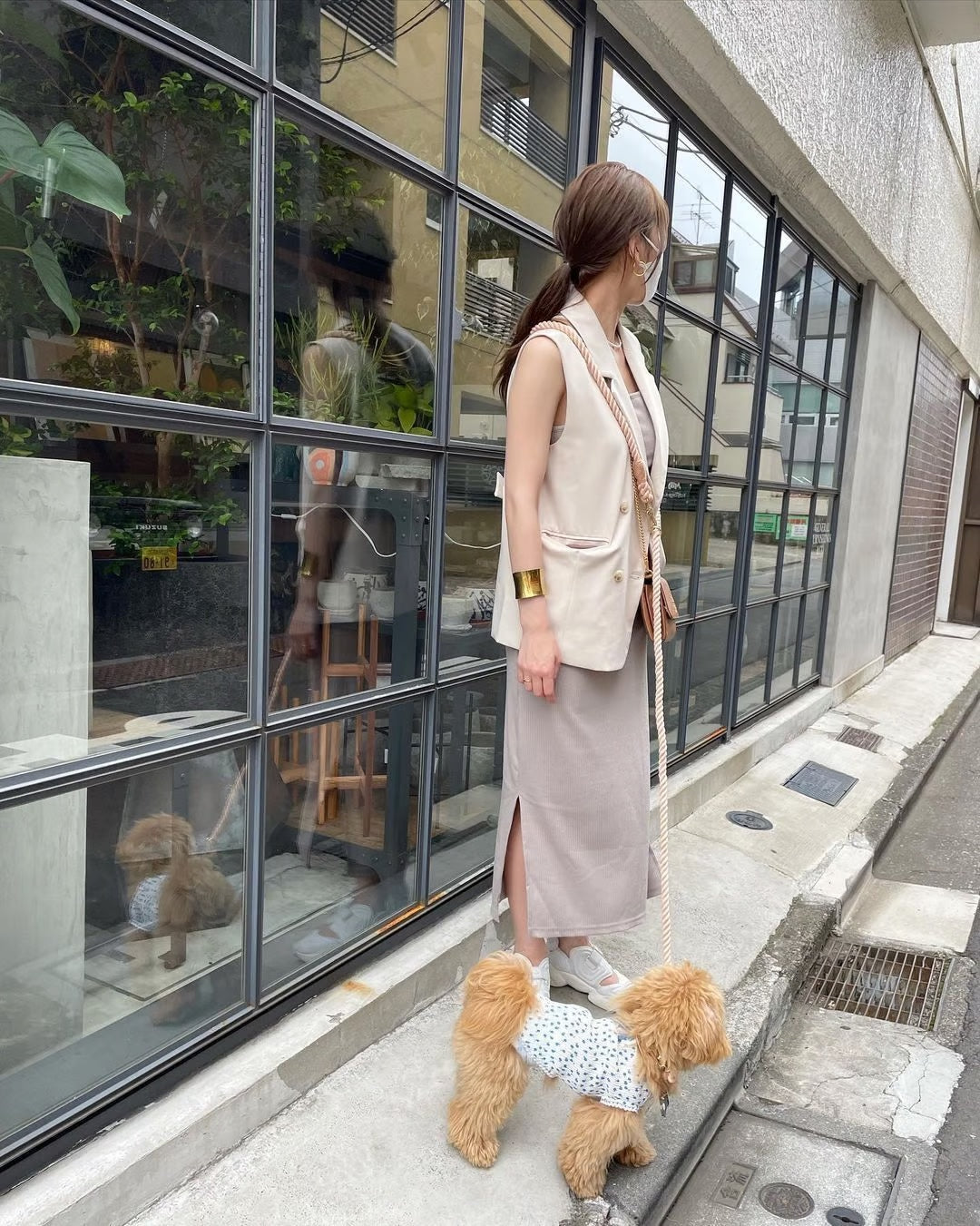 肩掛け ハンズフリーロープリード 210cm - SAKURA/さくら <GOLD>