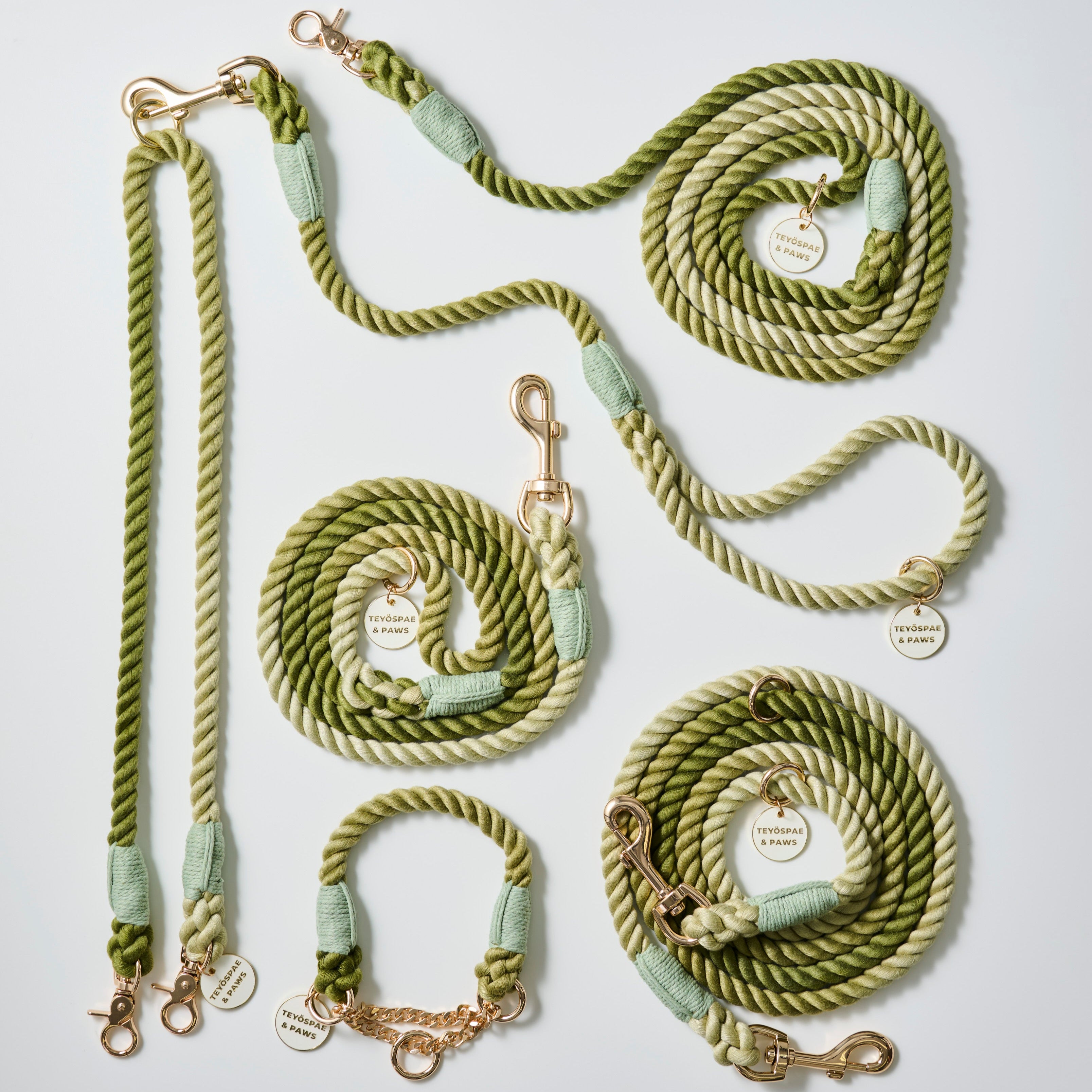 ロープリード120cm/150cm - OLIVE KHAKI/オリーブカーキ &lt;GOLD&gt;