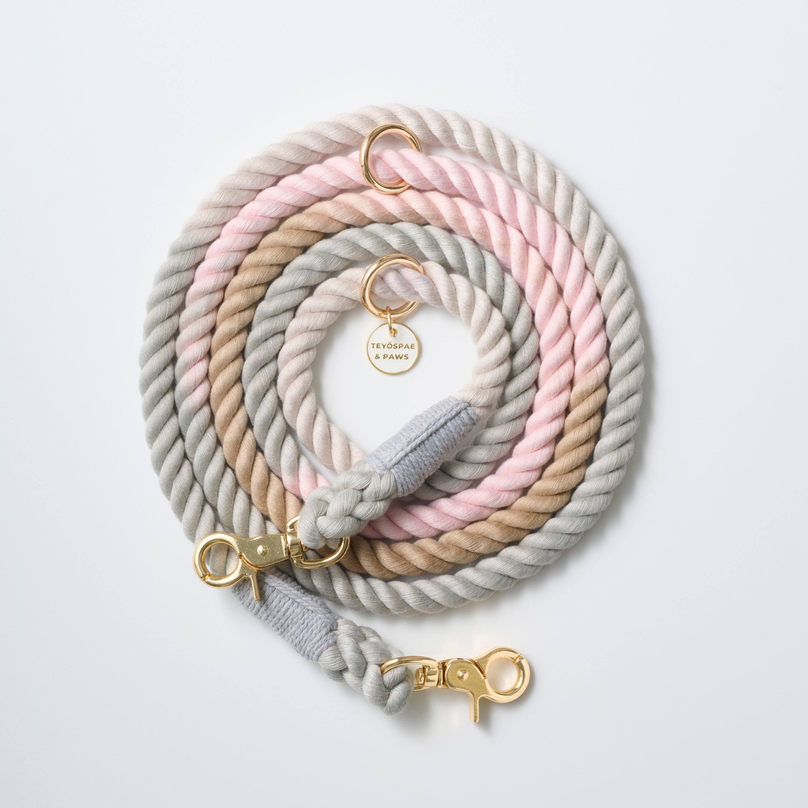 肩掛け ハンズフリーロープリード 210cm - CLAY PINK / クレイピンク &lt;GOLD&gt;