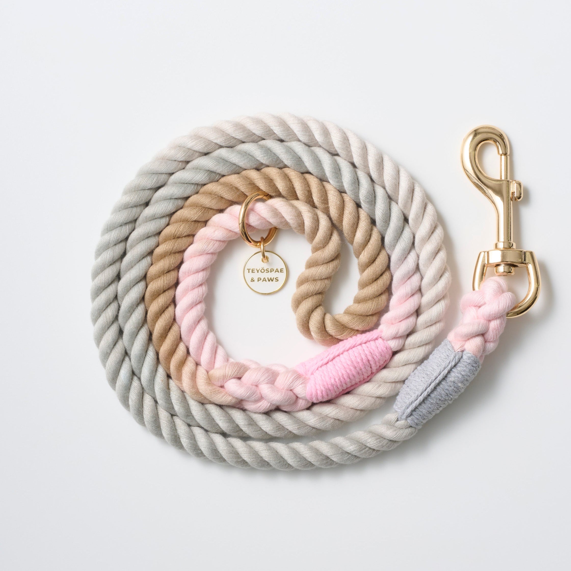 犬用 ロープリード 120cm CLAY PINK（クレイピンク） 中型犬・大型犬