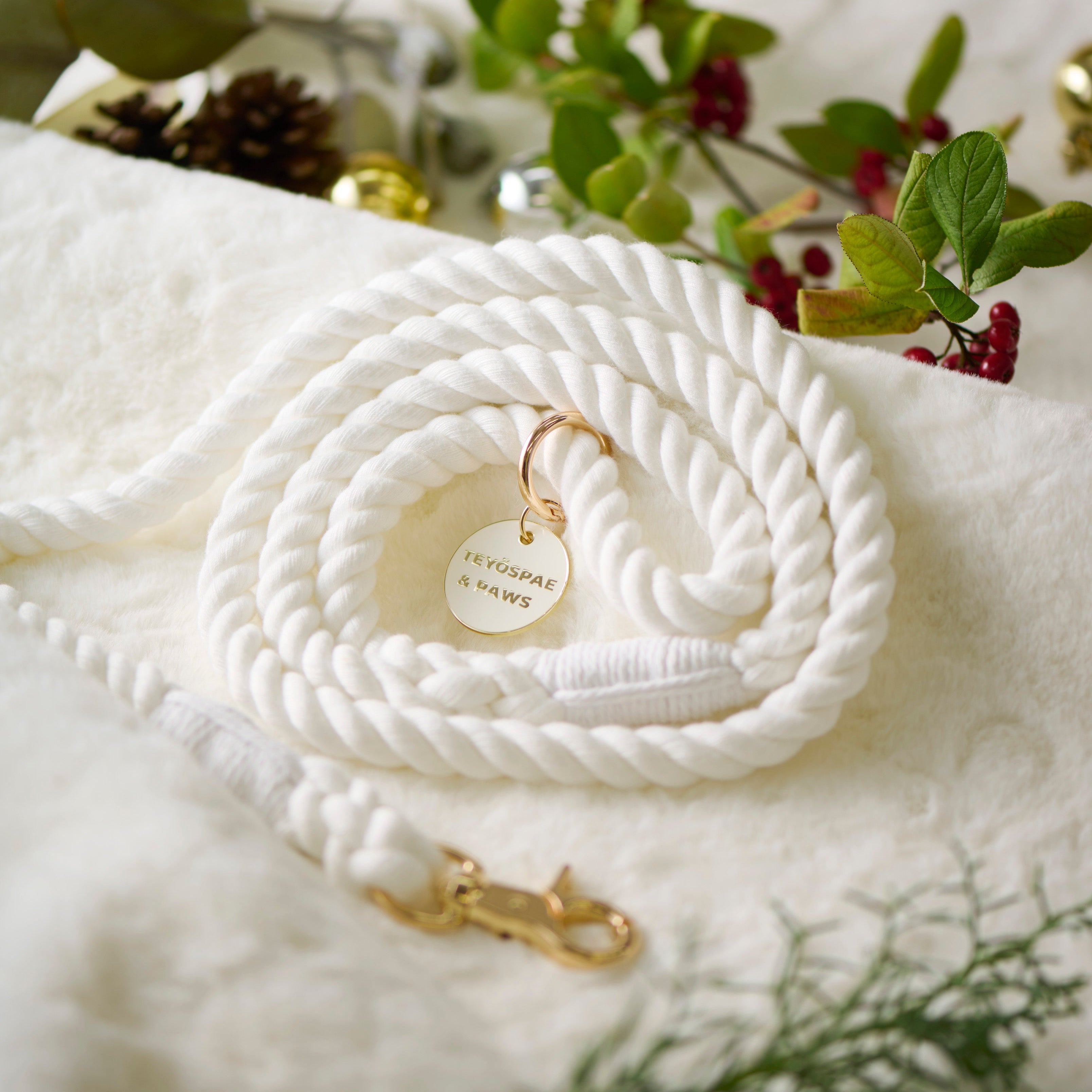 ロープリード120cm - WHITE / ホワイト &lt;GOLD&gt;