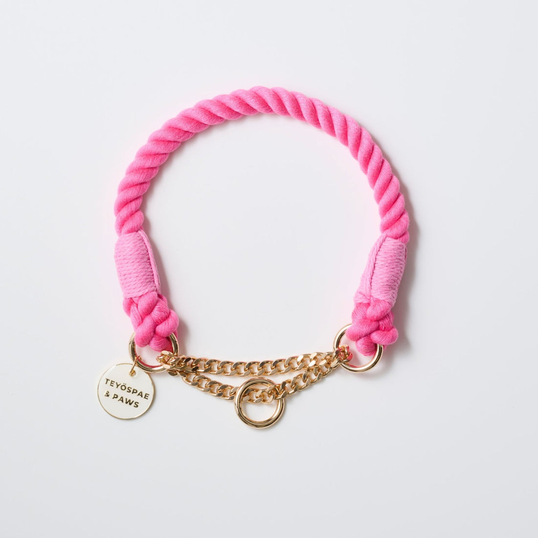 ロープハーフチョーク首輪 - FLAMINGO PINK（フラミンゴピンク）