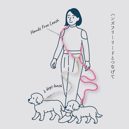 ２頭引き 多頭引き リード 90cm 全4色 <GOLD>