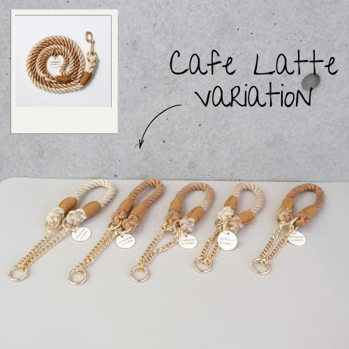 ロープハーフチョーク首輪 - CAFE LATTE（カフェラテ）