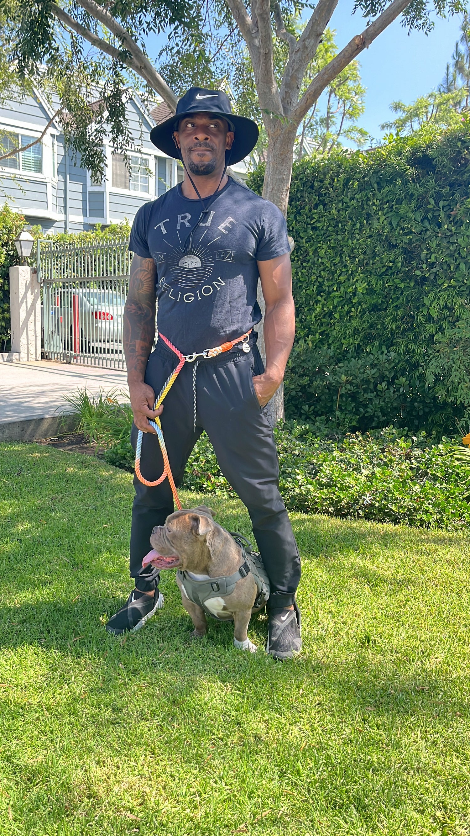 肩掛け ハンズフリーロープリード 210cm -RAINBOW/レインボー<GOLD>