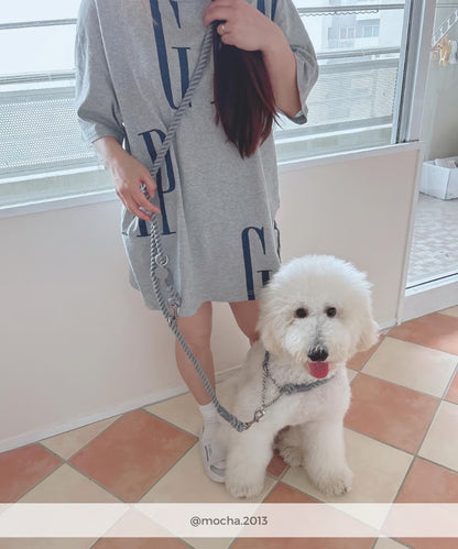 肩掛け ハンズフリーロープリード 210cm -GRAY/グレー &lt;SILVER&gt;
