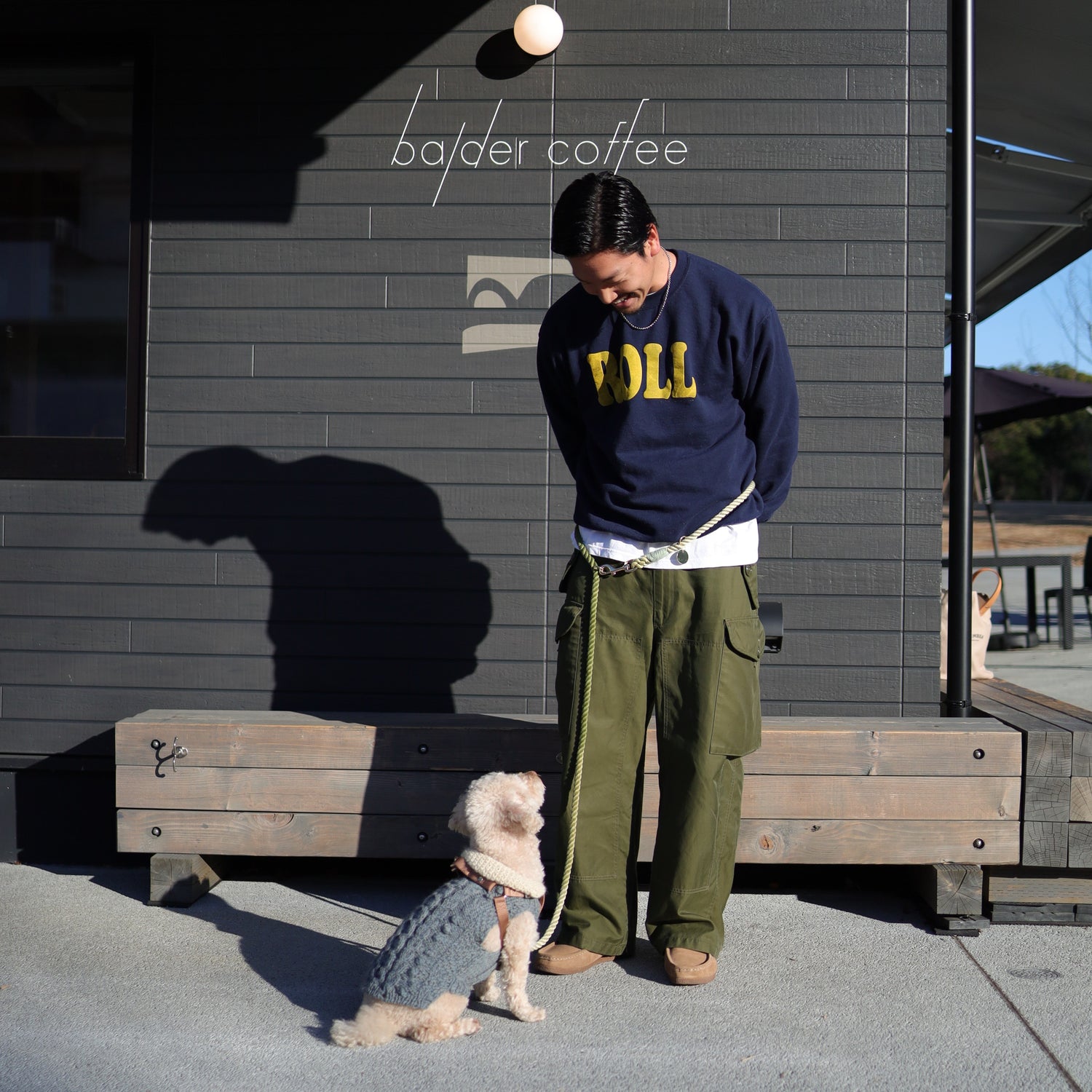 肩掛け ハンズフリーロープリード 210cm - OLIVE KHAKI/オリーブカーキ <GOLD>