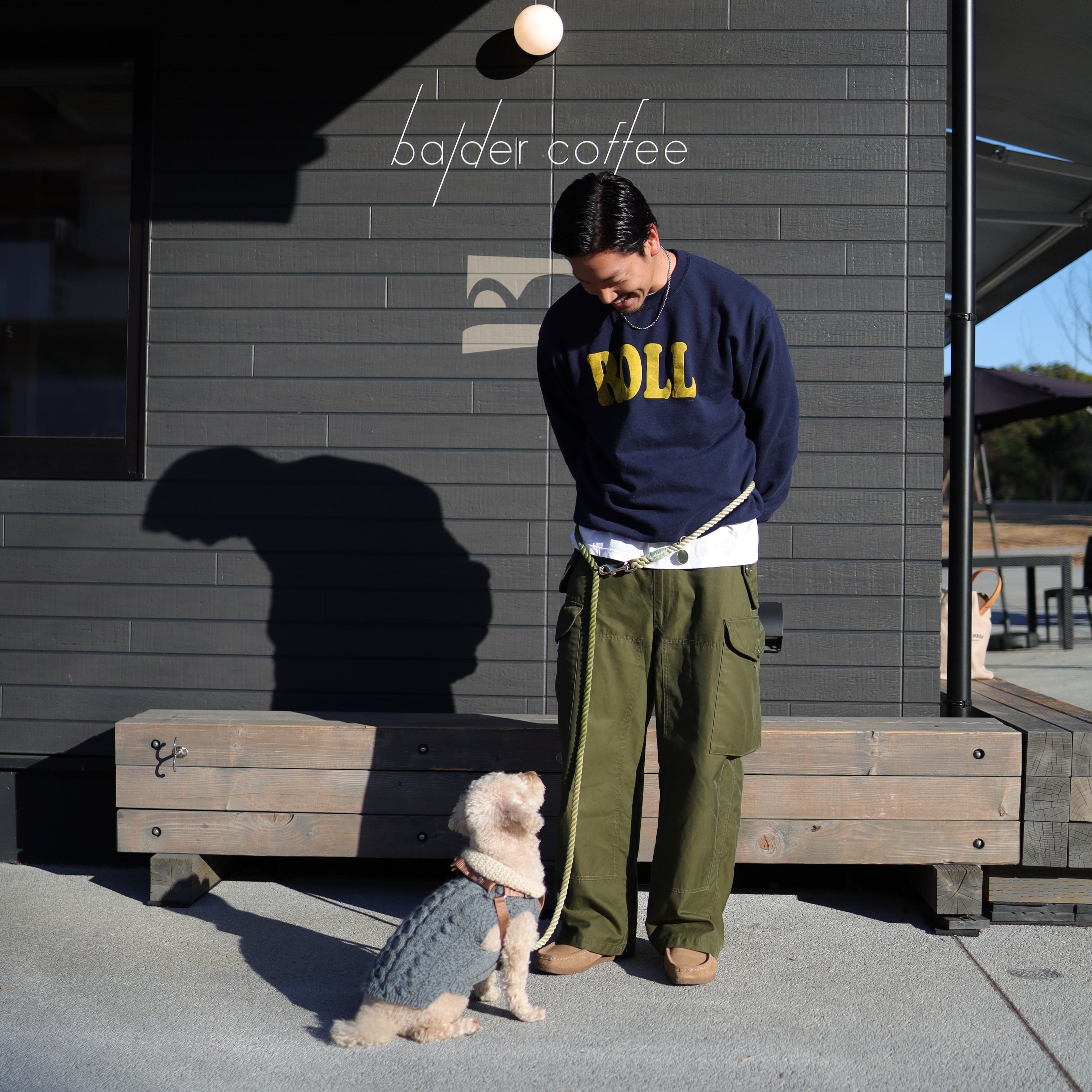 肩掛け ハンズフリーロープリード 210cm - OLIVE KHAKI/オリーブカーキ <GOLD>